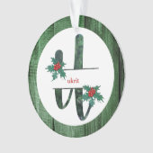 *~* Letter U 素朴 Christmas PHOTO Wood AP44 オーナメント (正面)