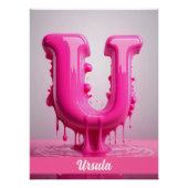 Letter U, Monogram U - Customizable Name Poster ポスター (正面)