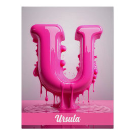 Letter U, Monogram U - Customizable Name Poster  ポスター