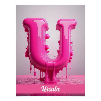 Letter U, Monogram U - Customizable Name Poster ポスター