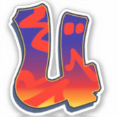 Letter U -  Night Sky シール (正面)