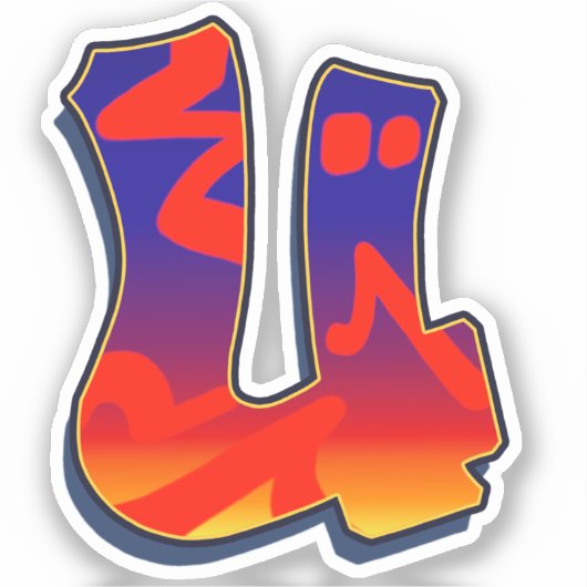 Letter U -  Night Sky シール (正面)