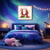 Letter U Turtle Fairy Poster - Alphabet Art ポスター