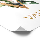 Letter Vモノグラムホワイトクリームバラ子供部屋ポスター ポスター (角)