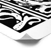 Letter V中世モノグラムヴィンテージイニシャル ポスター (角)