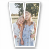 Letter V Alphabet & Photo Custom-Cut Vinyl Sticker シール (正面)