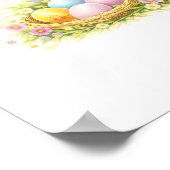 Letter V Gold Spring Nature Monogram Baby Fawn Kid ポスター (角)