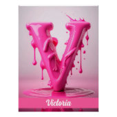 Letter V, Monogram V  - Customizable Name Poster  ポスター (正面)