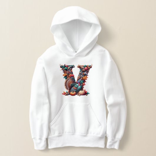 Letter V Thanksgiving turkey style gift  (レイダウン)
