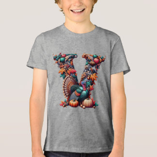 Letter V Thanksgiving turkey style gift  トライブレンドＴシャツ