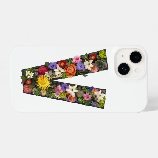 Letter V with Floral Wreath iPhone Case iPhoneケース (裏面横)