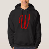 Letter W Alphabet Large Red Graphic Initial パーカ (正面)