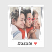 Letter W Alphabet & Photo Custom-Cut Vinyl Sticker シール (シート)