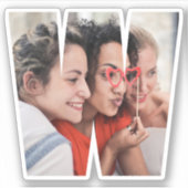 Letter W Alphabet & Photo Custom-Cut Vinyl Sticker シール (正面)