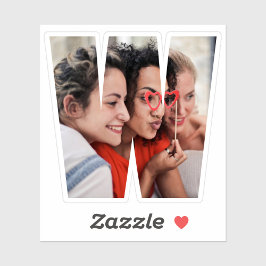 Letter W Alphabet & Photo Custom-Cut Vinyl Sticker シール