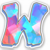 Letter W -  Color Mix シール (正面)
