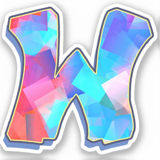 Letter W -  Color Mix シール (正面)