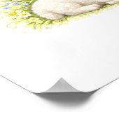 Letter W Gold Spring Nature Monogram Baby Lamb Kid ポスター (角)