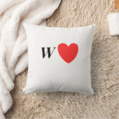Letter W Heart - Valentine Initial Love Design クッション (ブランケット)