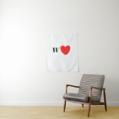 Letter W Heart - Valentine Initial Love Design タペストリー (インサイチュ)