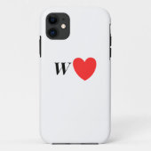 Letter W Heart - Valentine Initial Love Design Case-Mate iPhoneケース (裏面)