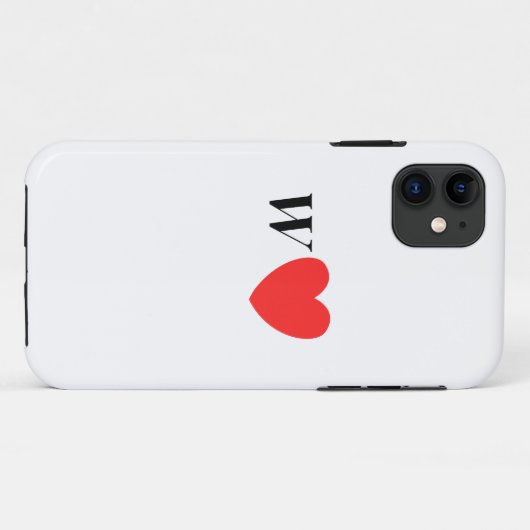 Letter W Heart - Valentine Initial Love Design Case-Mate iPhoneケース (裏面(横))