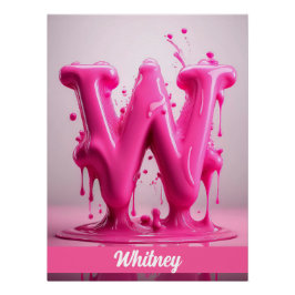 Letter W, Monogram W - Customizable Name Poster  ポスター