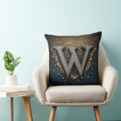 Letter W Monogram With Diamonds Pearls クッション (椅子)