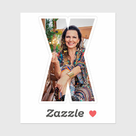 Letter X Alphabet & Photo Custom-Cut Vinyl Sticker シール