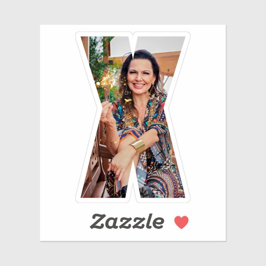 Letter X Alphabet & Photo Custom-Cut Vinyl Sticker シール