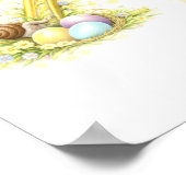 Letter X Gold Spring Nature Monogram Pansy Kids ポスター (角)