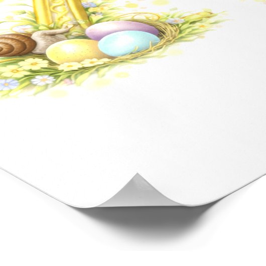 Letter X Gold Spring Nature Monogram Pansy Kids ポスター (角)