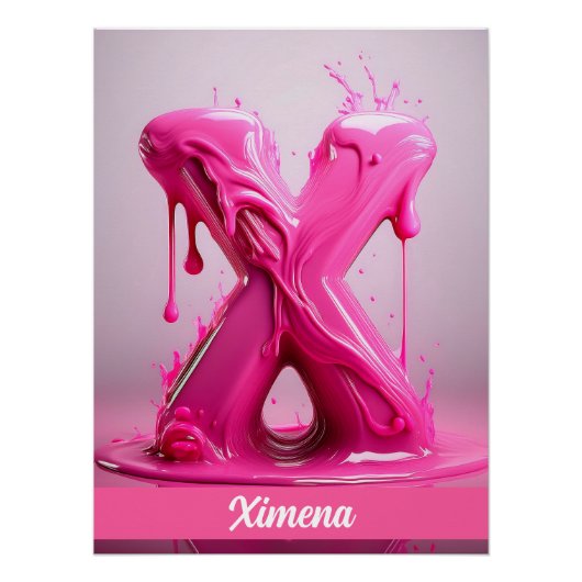 Letter X, Monogram X - Customizable Name Poster  ポスター (正面)