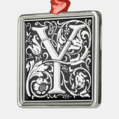 Letter Y中世モノグラムヴィンテージイニシャル メタルオーナメント (左)