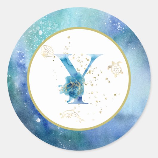 *~* LETTER Y -ビーチ封航海の筒シール ラウンドシール (正面)