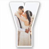 Letter Y Alphabet & Photo Custom-Cut Vinyl Sticker シール (正面)