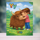 Letter Y Alphabet Poster – Y is for Yak アクリルサイン (ニュートラル)