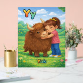 Letter Y Alphabet Poster – Y is for Yak アクリルサイン (ウェディング)