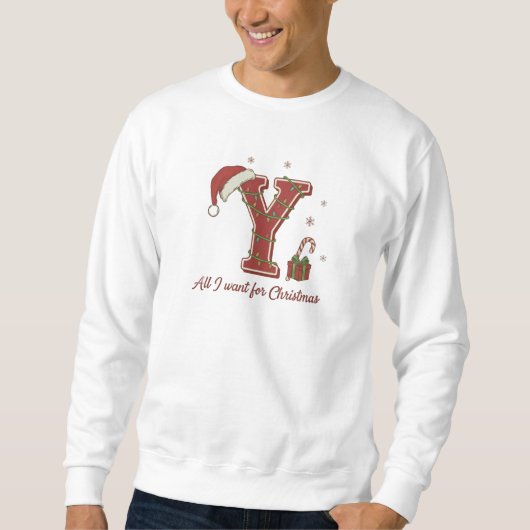 Letter Y Christmas Monogram Design スウェットシャツ (正面)