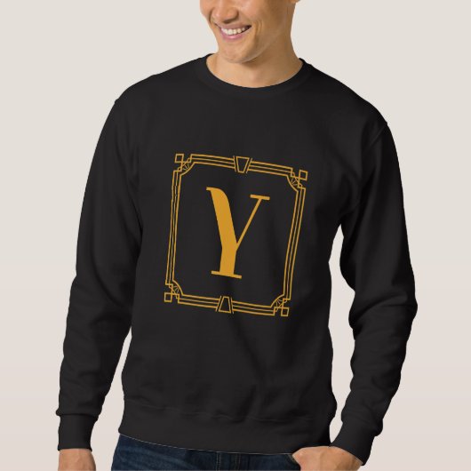 Letter Y Monogram Alphabet Y Initial Geometric Dec スウェットシャツ (正面)