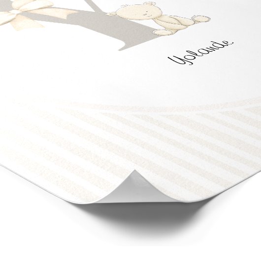 Letter Y Nursery Wall Art - Custom Baby Name Print ポスター (角)