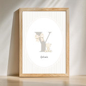 Letter Y Nursery Wall Art - Custom Baby Name Print ポスター