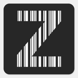 LETTER Zバーコード最初のイニシャルバーコードパターン スクエアシール