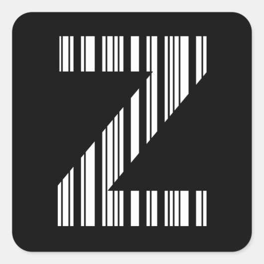 LETTER Zバーコード最初のイニシャルバーコードパターン スクエアシール (正面)
