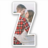 Letter Z Alphabet & Photo Custom-Cut Vinyl Sticker シール (正面)