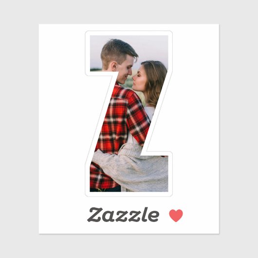 Letter Z Alphabet & Photo Custom-Cut Vinyl Sticker シール