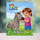 Letter Z Alphabet Poster – Z is for Zebra アクリルサイン (ニュートラル)