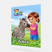 Letter Z Alphabet Poster – Z is for Zebra アクリルサイン (傾斜)