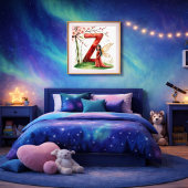 Letter Z Bamboo Fairy Poster -Chinese Alphabet Art ポスター