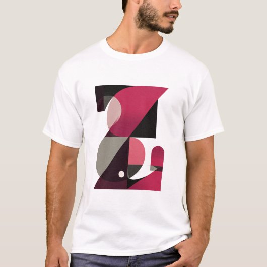 Letter Z – Geometric Color-Block Monogram (Magenta Tシャツ (正面)